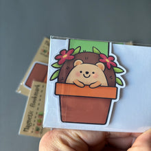 Load image into Gallery viewer, Magnetic hedgehog bookmark. Hedgehog plant bookmark.