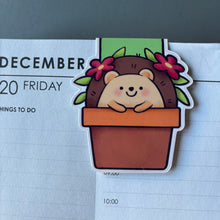 Load image into Gallery viewer, Magnetic hedgehog bookmark. Hedgehog plant bookmark.