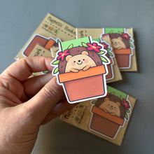 Load image into Gallery viewer, Magnetic hedgehog bookmark. Hedgehog plant bookmark.