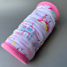 Load image into Gallery viewer, Unicorn stay open tunnel, bunting and toys. Padded fleece tunnel.