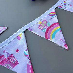 Unicorn stay open tunnel, bunting and toys. Padded fleece tunnel.