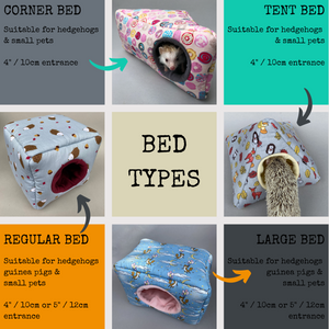 LARGE flower hedgehogs cosy bed. Cosy cube. Cuddle Cube. Snuggle house.