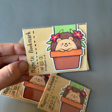 Load image into Gallery viewer, Magnetic hedgehog bookmark. Hedgehog plant bookmark.