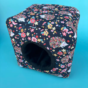 Flower Hedgehogs full cage set. Cube house, snuggle sack, tunnel cage set