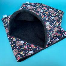 Load image into Gallery viewer, LARGE flower hedgehogs snuggle sack. Snuggle pouch for guinea pigs