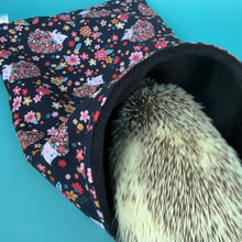 Load image into Gallery viewer, Flower hedgehogs full cage set. Corner house, snuggle sack, tunnel cage set.
