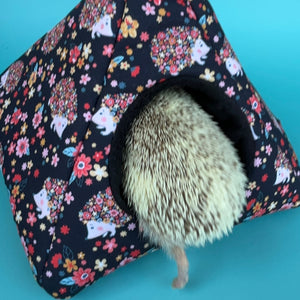 Flower hedgehog full cage set. Tent house, snuggle sack, tunnel cage set for hedgehog or small pet.