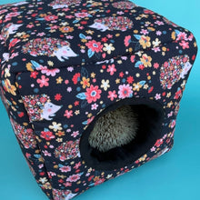Load image into Gallery viewer, Flower Hedgehogs full cage set. Cube house, snuggle sack, tunnel cage set