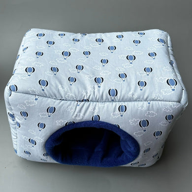 LARGE hot air balloon cosy bed. Cosy cube. Cuddle Cube. Snuggle house. Fleece hidey. Padded house for guinea pigs.