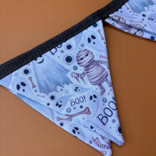 Load image into Gallery viewer, Halloween mummy and ghosts miniature bunting. Viv decorations. Cage decorations.