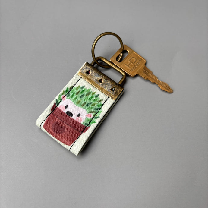 Hedgehog  keyring . Cactus hedgehog keyring. Hedgehog key fob.