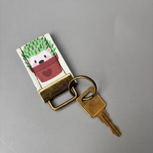 Load image into Gallery viewer, Hedgehog  keyring . Cactus hedgehog keyring. Hedgehog key fob.