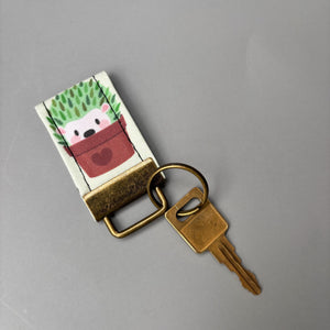 Hedgehog  keyring . Cactus hedgehog keyring. Hedgehog key fob.