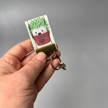 Load image into Gallery viewer, Hedgehog  keyring . Cactus hedgehog keyring. Hedgehog key fob.