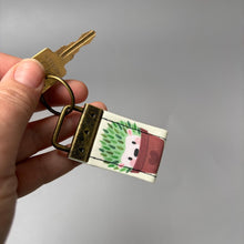 Load image into Gallery viewer, Hedgehog  keyring . Cactus hedgehog keyring. Hedgehog key fob.