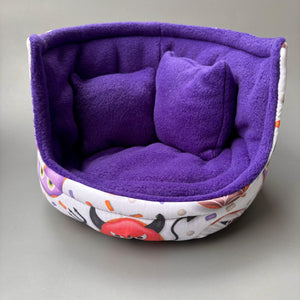 Halloween donuts cuddle cup. Pet sofa. Hedgehog and small guinea pig bed. Small pet beds. Fleece sofa bed.