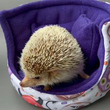 Load image into Gallery viewer, Halloween donuts cuddle cup. Pet sofa. Hedgehog and small guinea pig bed. Small pet beds. Fleece sofa bed.