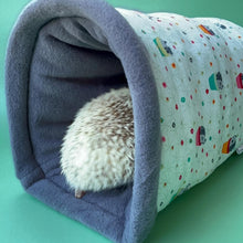 Load image into Gallery viewer, Hogs in pots hedgehog bunker. Hedgehog and guinea pig bed. Padded fleece lined house.