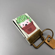 Load image into Gallery viewer, Hedgehog  keyring . Cactus hedgehog keyring. Hedgehog key fob.