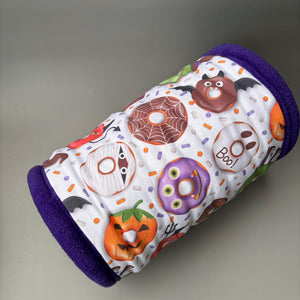 LARGE Halloween donuts guinea pigs stay open tunnel. Padded fleece tunnel. Padded tunnel for guinea pigs.