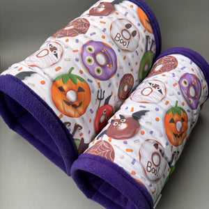 LARGE Halloween donuts guinea pigs stay open tunnel. Padded fleece tunnel. Padded tunnel for guinea pigs.