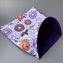 Load image into Gallery viewer, LARGE Halloween donuts snuggle sack. Snuggle pouch for guinea pigs