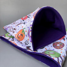 Load image into Gallery viewer, LARGE Halloween donuts snuggle sack. Snuggle pouch for guinea pigs