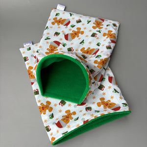 Christmas gingerbread man full cage set. Tent house, snuggle sack, tunnel cage set for hedgehog or small pet.