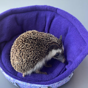 Happy Quills cuddle cup. Pet sofa. Hedgehog sofa. Small pet beds. Fleece sofa bed.