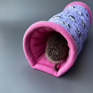 Happy Quills full cage set. Cosy cube house, tunnel, snuggle sack and toys. Fleece bedding