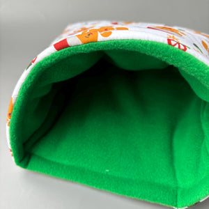 LARGE Christmas gingerbread man cosy snuggle cave. Padded stay open snuggle sack. Fleece pet bed. Stay open padded cave.