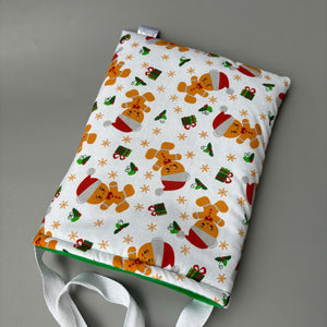 Christmas gingerbread man padded bonding bag, carry bag for hedgehog. Fleece lined pet tote. Pet travel bag.