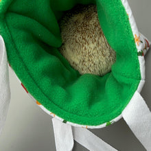 Load image into Gallery viewer, Christmas gingerbread man padded bonding bag, carry bag for hedgehog. Fleece lined pet tote. Pet travel bag.