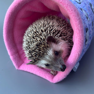 Happy Quills hedgehog padded fleece tunnel. Tube. Padded tunnel for hedgehogs and small pets. Small pet cosy tunnel.