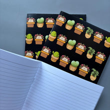 Load image into Gallery viewer, A5 Hedgehog in plant pot note book. 48-page A5 notebooks with full colour hedgehog cover.