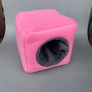 Fleece full cage set. Cube house, snuggle sack, tunnel cage set.