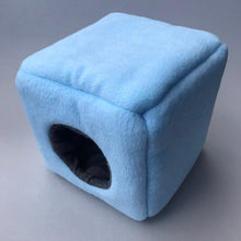 Load image into Gallery viewer, Fleece full cage set. Cube house, snuggle sack, tunnel cage set.