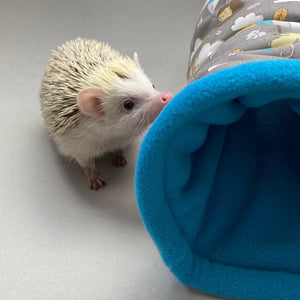 Grey Kite Hedgehog stay open tunnel. Padded fleece tunnel.