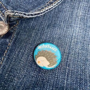 Hedgehugs badge. 25mm hedgehog badge. Hedgehog pin. Animal lover gift.