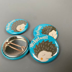 Hedgehugs badge. 25mm hedgehog badge. Hedgehog pin. Animal lover gift.