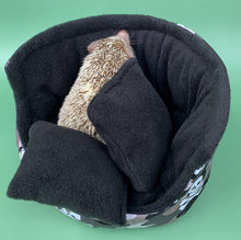 Load image into Gallery viewer, Camo skulls cuddle cup. Pet sofa. Hedgehog and small guinea pig bed. Small pet beds.