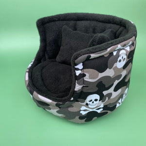 Camo skulls cuddle cup. Pet sofa. Hedgehog and small guinea pig bed. Small pet beds.