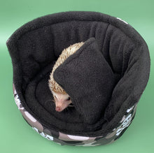 Load image into Gallery viewer, Camo skulls cuddle cup. Pet sofa. Hedgehog and small guinea pig bed. Small pet beds.