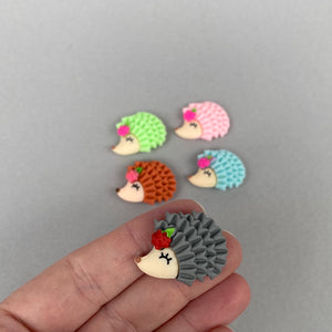 Set of five hedgehog magnets. Cute animal magnets, small fridge magnets.